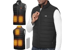 LABEWVI Gilet chauffant, veste chauffante homme femme avec batterie incluse, 7,4V/5V blouson chauffant, manteau Électrique avec 3 Niveau de chauffant | 6 zones chauffante, doudoune homme, Hiver Vêtement