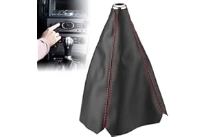 LYSHOOCE Funda de palanca de cambios para coche, funda antipolvo para pomo de palanca de cambios, protección universal de palanca de cambios de piel sintética negra, adecuada para la mayoría de los coches