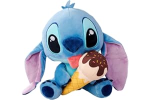 Simba Peluche Disney Stitch con Helado, 25 cm con expresión veraniega, Lengua Fuera y Felpa Ultra Suave, Desde los Primeros Meses, óptimo para Regalar o coleccionar (6315870516)