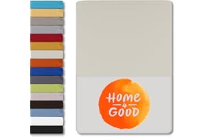 HOME - 4 - GOOD home4good Spannbettlaken 200x200cm, 100% gekämmte Baumwolle, Oeko-TEX 100, Jersey Spannbetttuch Bettlaken 200 x 200 - Schnee