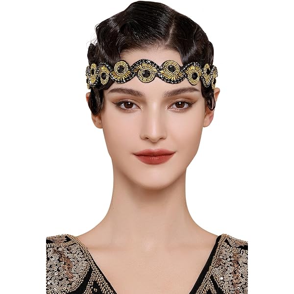 Bandeau Cheveux Femme Séquin Rose Gold - Élastique Taille Unique - Brillant Pour Mariage, Soirée Ou Look Bohème