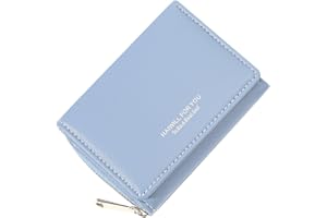 HAIWILL Mini Geldbörse Damen Leder Kleines Portemonnaie Gross Kapazität Geldbeutel Klein Geldtasche Damengeldbörsen Viele Fächer (Blau)