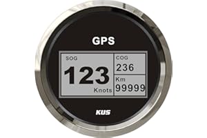 KUS Waterproof GPS Digital Speedometer with Backlight for Boat Yacht 85mm 9-32V (Black)