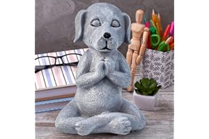 PEALOVCOM Statue Chien Decoration Interieur En Résine Statue Chien Jardin Figurine Chien Sculpture Chien Exterieur Tatue Chien Deco Pour Terrasse Jardin Porche