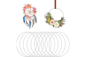 WASUQO 10 anillos de metal para manualidades, 10 cm, anillo de metal artesanal, anillos decorativos para colgar para anillos redondos de metal para manualidades, corona de boda, floristería, colgante de