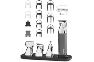 BaByliss Super-X Metal 15 i 1 Allt-i-Ett Multitrimmer - Sladdlöst Groomingkit Inkluderar Skäggtrimmer och Näshårstrimmer, Vattentät, Presenter för Män, Silver/Grå, MT996E