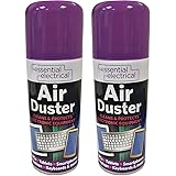 NEW 2 X 200ML COMPRESSED AIR CAN DUSTER SPRAY CAN CLEANER CLEAN & PROTECTS LAPTOP KEYBOARD ELECTRONICS 200 ML PACK SET OF 2