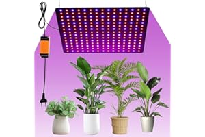 OROMYO Lampadina Crescita Piante Indoor 225 LEDs 1000W Lampada per Piante LED Spettro Completo con 4 Gancio Lampada LED Coltivazione per Serra Piante Ortaggi Fiori (Rosso+Blu), 20000064801