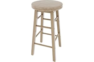 Chef Vida Modern Breakfast Bar Stool, 360 Swivel Kitchen Counter Home Bar Seat, Solid Wood (1, Pine)