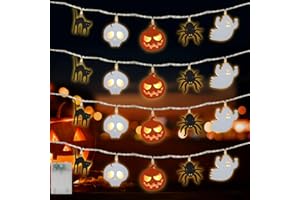 Shinybox Łańcuchy świetlne na Halloween, 3 m, 20 diod LED, dekoracja na Halloween, na Halloween, do domu, na imprezę, dekoracja (B)