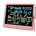 proffisy LCD Writing Tablet, Proffisy 12Inch/30.4 cm Erasable Writing Pad, Paperless Digital Tablet E-Writer Pad for Kids Children at Home and School(Multicolor-Pink)
