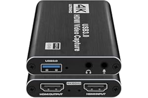 Capturadora Video. HDMI 4K Loop-out 1080P 60FPS/2K 30FPS. USB 3.0 de Alta Velocidad. Capturadora Switch/PS5/cámara/PC/OBS. De hdmi a USB 3.0. ALBURANⓇ