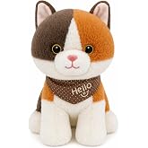 Oyuncak Peluş Kedi K&ouml;pek 26 CM Uyku ve Oyun Arkadaşı Yumuşak Hediyelik Sevimli Bebek Yastığı Sevgili Hediyesi (Gri-Turuncu)