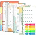 LXWHYP Monthly Weekly Planner Refills Budget Paper Kit for A6 Binder Cover, 6 Ring Planner Accessory, Money Organizer for Cash (Greenery)