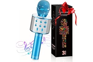 GeschenPark Karaoke Mikrofon, Microphone Spielzeug ab 3-11 Jahren, Geschenk Mädchen 3-9 Jahre, Bluetooth Mikrofon Jungen Kinder Spielzeug Kindertag Weihnachten Geschenk Kinder