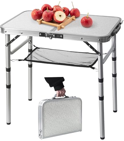 thumbnail image 2 of YUFIFAIRY Foldable Camp Table - 24x16 Inch Portable Aluminum Table With 3 Height Settings 2 of 13