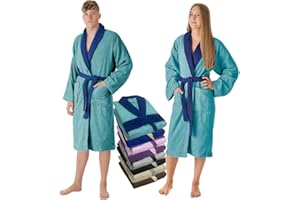 LEBENGOOD Albornoz Hombre 100% Algodón Rizo Americano 450 gsm – Bata de Baño para Ducha, Suave, Absorbente, Unisex, OEKO-TEX®