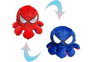 XEANCO Octopus Plushie, Reversible Spiderman toys Octopus Plush, Soft Stuffed Octopus Plush, for Girls Boys Kids Friends, Emotion Octopus Perfect for Playing & Expressing Mood (Spiderman Plush)