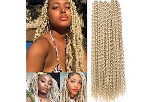 Leeven 24 Inch Passion Twist Crochet Hair 2 Packs Water Wave Crochet Braids Hair Extensions for Braiding Distressed Faux Locs 18 Strands/Pack Pre-looped Blonde Passion Twists 613#