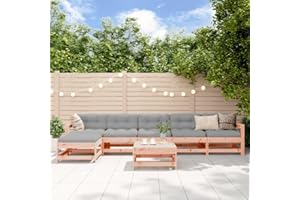 Festnight 7-TLG.Type-10. Lounge Gartenmöbel Set Holz mit Kissen Gartenlounge Ecklounge Loungemöbel Ecksofas Outdoor Balkonmöbel Lounge Outdoor Sofa Lounge Sitzgarnitur Garten Natürliches Douglasie