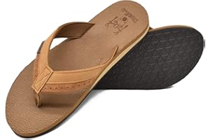 KuaiLu Infradito Uomo Estive Comode Pelle Ciabatte Supporto Arco Plantare Spiaggia Piscina Sandali Cuoio Mare Leggere Antiscivolo Gomma Suole