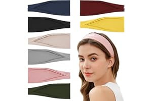 FINVIZO 8 Stück Damen Stirnbänder Workout Yoga Übung Stirnbänder für Frauen Haar Schweiß Wicking rutschfeste Haarbänder Sommer Haarschmuck