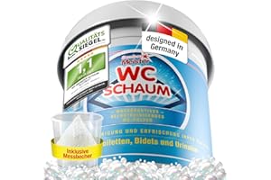 Sauber Meister WC Schaumreiniger – Extra starker WC Schaum in Pulverform für gründliche Sauberkeit – Entfernt hartnäckigen Kalk & Urinsteinlös – WC-Reiniger extra stark – 1000 g