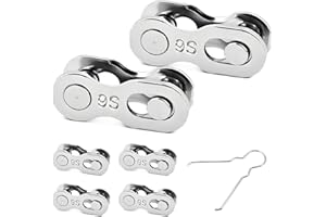 KALEXION Catena per bicicletta a 9 scomparti – 6 paia di catenine compatibili con catena Shimano a 9 scomparti, chiusura a catena, maglie per bicicletta con aiuto di montaggio per riparazione rapida della
