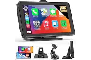 FAUMON Wireless Carplay Android Auto Car Play Screen, Portable 7”HD Touch Screen Car Radio Bluetooth Car Stereo Car Screen with Map Navigation Airplay Mirror Link, Voice Assistant, FM/AUX for Most Vehicles