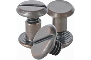 Q TOOLS Q-tools® Viti per libri da 5 mm, marrone, 10 pezzi, rivetti a bottone da 5 mm, in pelle, rivetti decorativi, rivetti a vite, viti di collegamento per trensore occidentale, manico per coltelli