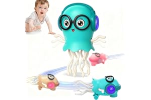 CELESTIMINGLE Tanzendes Quallen Babyspielzeug, Interaktives Krabbelspielzeug mit Musik & Lichtern, Magische Tanzende Qualle für Jungen & Mädchen, Lustiges Lernspielzeug & Entspannungs-Deko für den Schreibtisch (C)