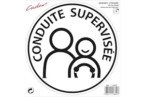 Cadox - Disque Conduite Supervisée - Sticker Adhésif - Résistant aux UV, aux intempéries et aux lavages - Diamètre 15 cm - Conforme à la réglementation