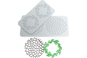 Auped 2 Pezzi Stampi Silicone, Tappetino in pizzo di silicone Stampi in Silicone per Pasta di Zucchero, Cioccolato, Fondente, Burro, Sapone (GEZI)