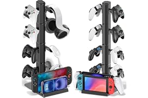 OIVO VGA DESIGN Support de Casques et Manettes, Crochet Détachable 4 Niveaux pour Télécommande avec Organisateur de Câbles, Rangement Accessoires Gaming pour PS5/Xbox/Switch, Idéal en Cadeau pour Gamers