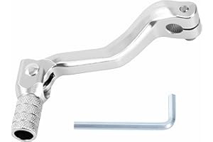 Tunejoy Levier de Vitesses de Moto Selecteur de Vitesse Pliant en Aluminium pour Motocross ATV Pit Bike Motocross 4 Stroke 50cc 70cc 90cc 119x52mm Argent