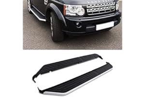 Predator 4x4 Side Steps Running Aluminium Boards Extended Silver and Black Foot Rail Pair Designed For Land Rover Discovery 4 L319 09-16