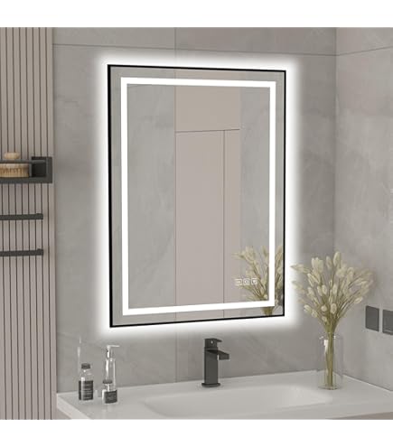 Badkamerspiegel met verlichting - 120 x 60 cm - LED-badkamerspiegel - met touch, anticondens