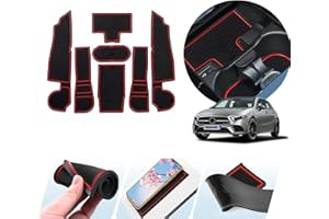 ZCLINKO Tappetini in Gomma Compatibile con Mercedes Benz Class A W177 2018+ / V177 2019-2022 Tappetino Antiscivolo per Console Centrale, Portabicchieri,Auto Tuning Accessori Interni 7 pezzo(Rosso)