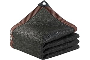 SEVENI Schattierungsnetz Schwarz, Beschattung für Terrassenüberdachung, Atmungsaktiv Schattiernetz mit Ösen, Leicht Schattennetz 85% Shading Rate UV-Beständiges, Beschattungsnetz für Gewächshaus, Garten