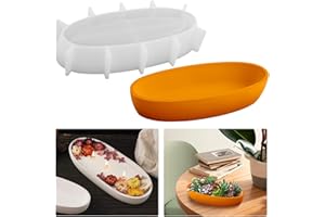 Tuxuzal Molde de silicona para velas, molde de té, molde de silicona, soporte para velas, resina epoxi, bandeja de silicona, bandeja de resina epoxi, plato, LAZHU-MJ31