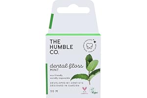 The Humble Co. Fil Dentaire | Menthe Fraîche | Respectueux de la Nature, Vegan, Approuvé par les Dentistes - Élimine la plaque et donne une sensation de fraîcheur (1 x 50m)