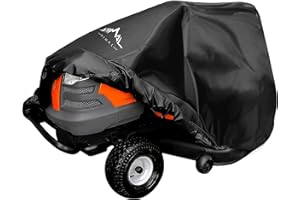 Himal Outdoors Pro Lawn Mower Cover - Heavy Duty 600D Polyester Oxford, Waterproof, UV Resistant, Universal Size Tractor Cover Fits Decks up to 54’’ with Storage Bag, Black
