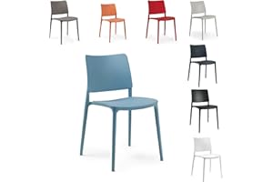 ‎PAPATYA PAPATYA Joy-S 1er-Set Designer- Kunststoffstuhl, 200 kg belastbar, Leichter stapelbar Gartenstuhl, wetterfester Balkonstuhl, Terrassenstuhl, Hotelstühle, Restaurantstühle, Stapelstuhl (Aquablau)