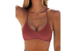 CUPSHE Mujer Top de Bikini Traje de baño Azul con Lazo en la Espalda