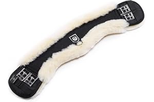 CHRIST Sangle de Selle en Peau de Mouton de Werner Sangle de Dressage Anatomique en Forme de Croissant concave, Fourrure de Mouton Naturelle, Brun/Anthracite, 40,45,50,55,60,65,70,75,80,85,90 cm