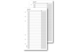 Agendepoint.it - Ricambio fogli lista acquisti 9,5x17 da 50 fogli per agenda organizer