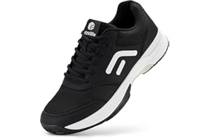 FitVille Mens Extra Wide Fit Tennis Trainers Badminton Squash Shoes with Arch Support Pickleball Volleyball