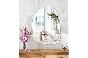 ‎JMITHA JMITHA Wandspiegel Asymmetrisch Spiegel Asymmetrisch Dekorative Wandspiegel Asymmetrischer Spiegel Spiegelfliesen Selbstklebend Badezimmerspiegel HD Glas Tischspiegel