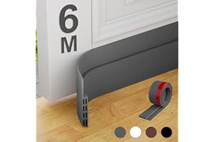 MARICATO Boudin de Porte, 6 Pièces Bas de Porte en Silicone Souple, Bas de Porte Isolant Phonique Porte, Boudin de Porte Isolant Froid, Boudin Porte Insectes, Poussière Idéal pour(600 X 5 CM, Gris)