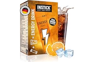 ‎INSTICK JUST ADD WATER INSTICK Zuckerfreier Energydrink (Cola-Orange) - Kalorienarmes Energy Getränkepulver mit Koffein & Vitaminen - Instant-Pulver für 12 x 0,25 L